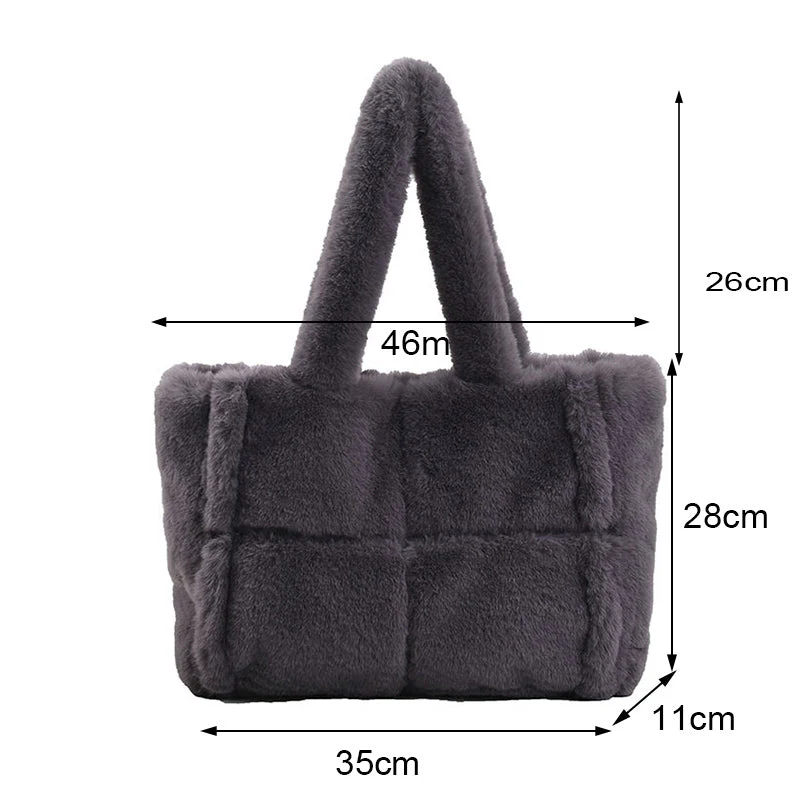 Stilvolle Plüschhandtasche für Damen – vielseitiger Stauraum – Winteraccessoire - Image 6