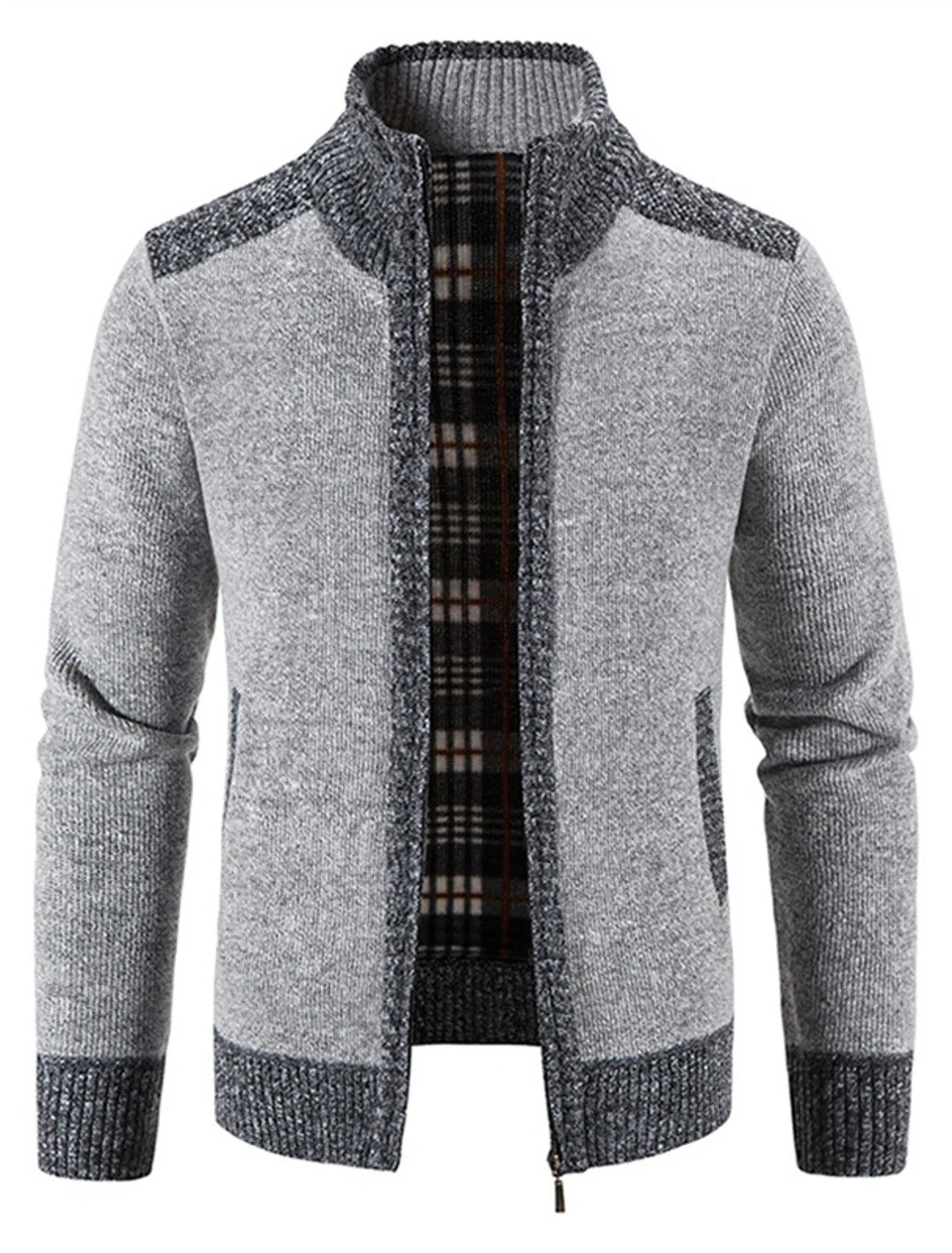 Stilvolle warme Strickfleece-Strickjacke - Sascha - Image 3