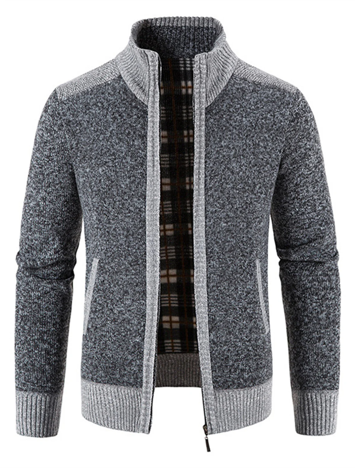 Stilvolle warme Strickfleece-Strickjacke - Sascha - Image 4