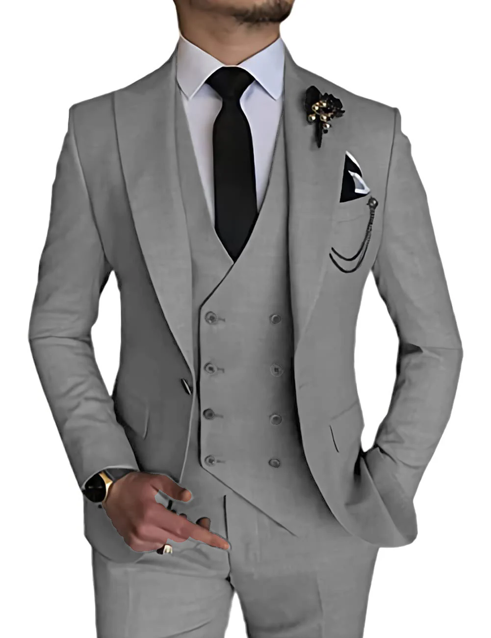 Stilvoller Hochzeitsgastanzug für Herren | Slim Fit - Image 3