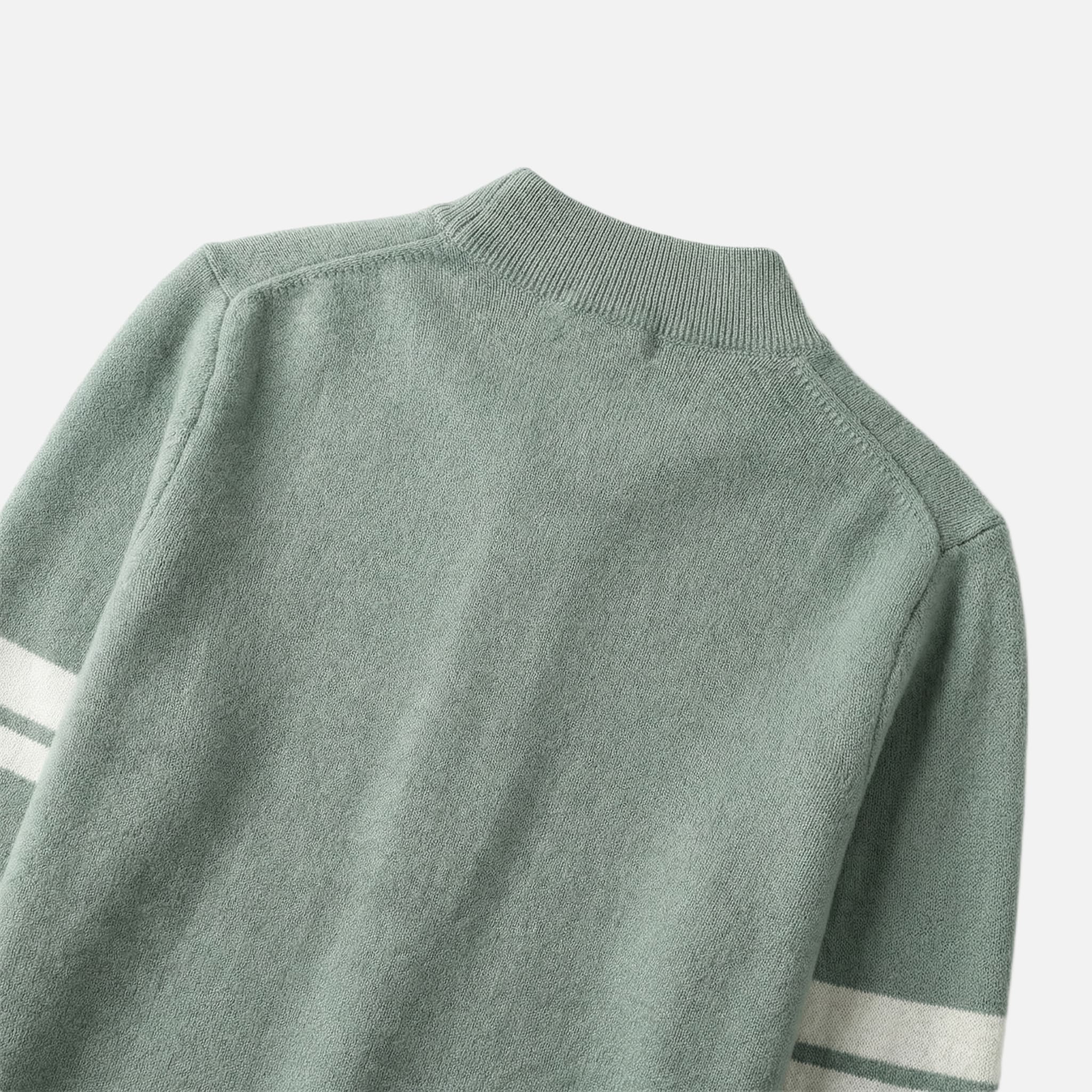 Erik | Herren Strick-Cardigan Gestreifte Ärmel Moderne Passform – Streifen Cardigan - Image 6