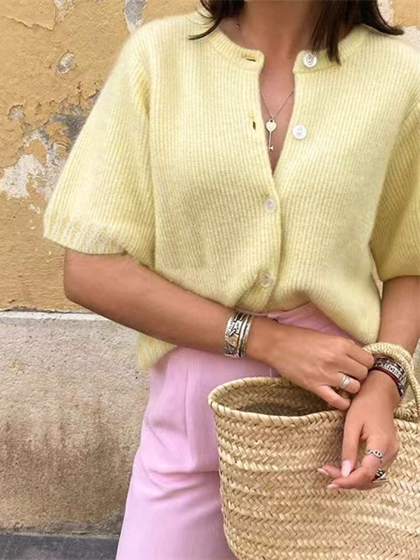 Strick-Cardigan mit kurzen Ärmeln – Lässig, Leicht & Ideal für den Sommer - Image 2