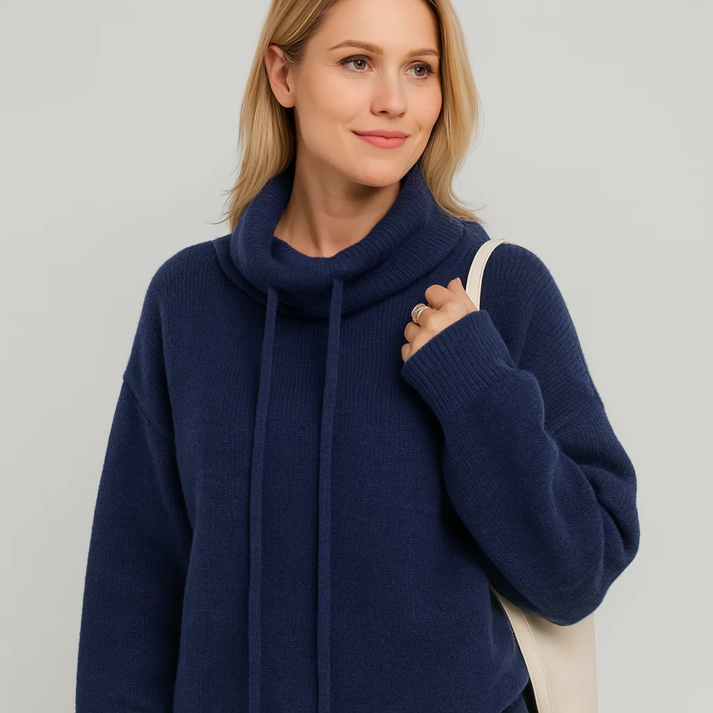 Strick-Hoodie mit Relaxed Fit – Weiter Rollkragen – Lässige Eleganz für jeden Tag - Image 2