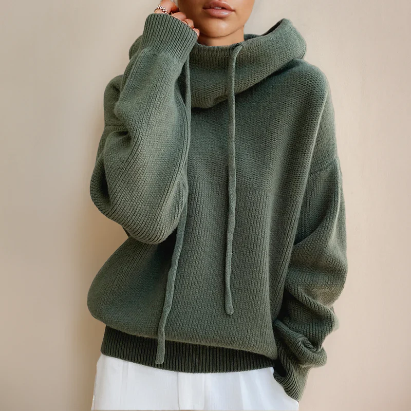 Strick-Hoodie mit Relaxed Fit – Weiter Rollkragen – Lässige Eleganz für jeden Tag - Image 3