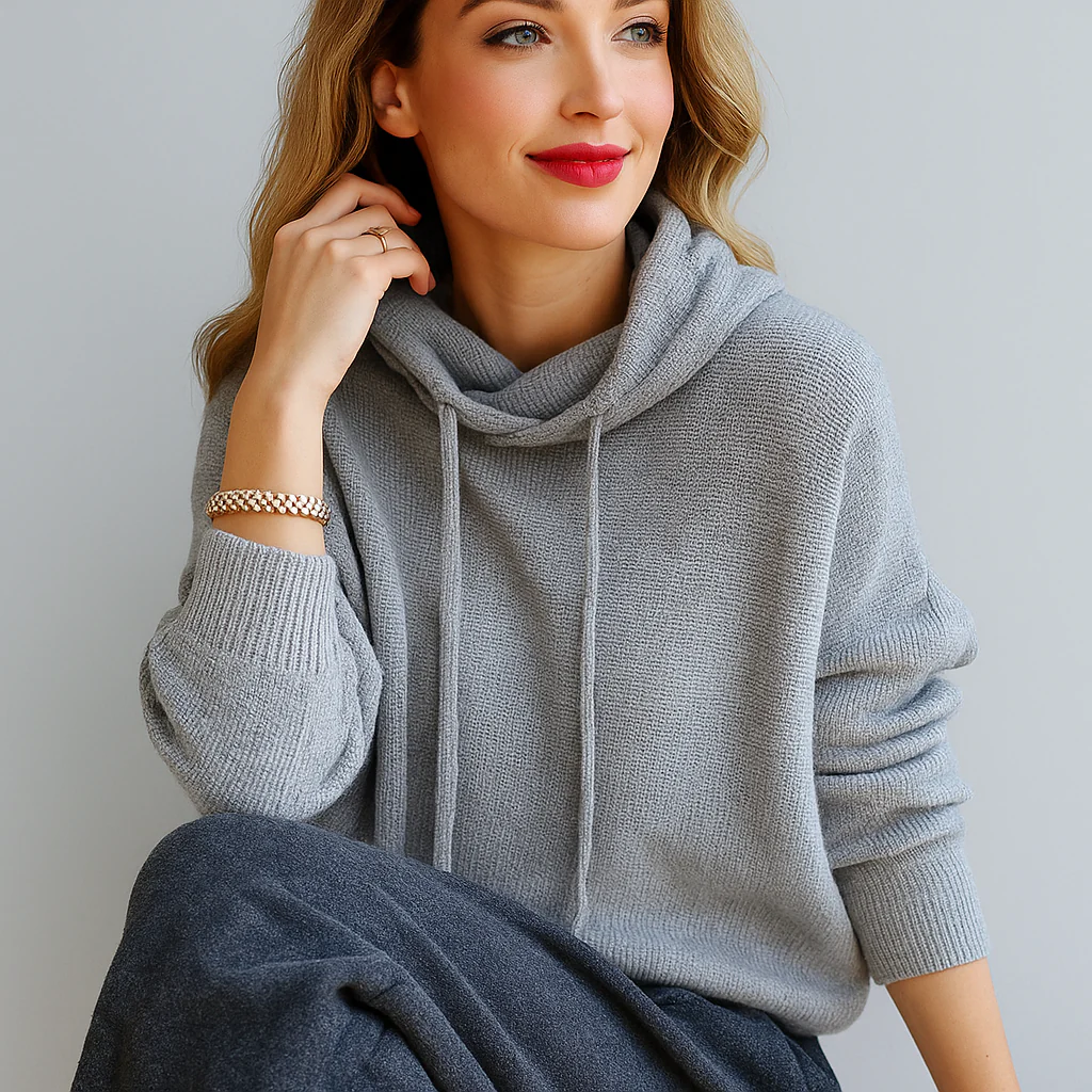 Strick-Hoodie mit Relaxed Fit – Weiter Rollkragen – Lässige Eleganz für jeden Tag - Image 5