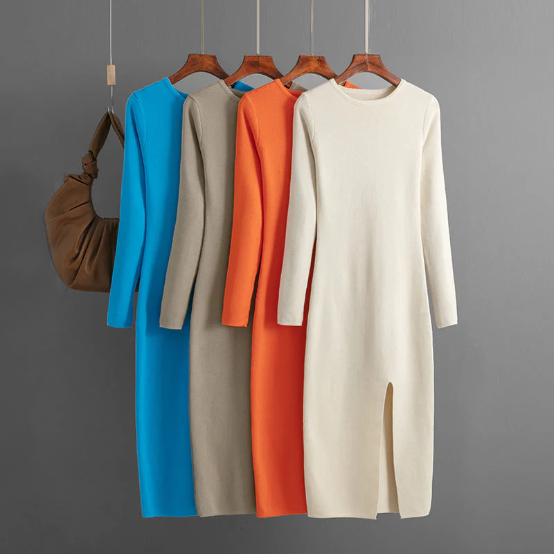 Strickkleid mit Schlitz für Damen - Image 2