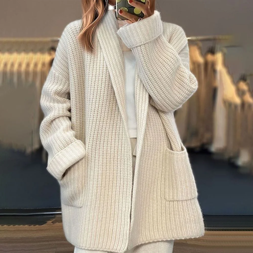 Strukturierte Strickjacke für Damen | Lang - Image 2