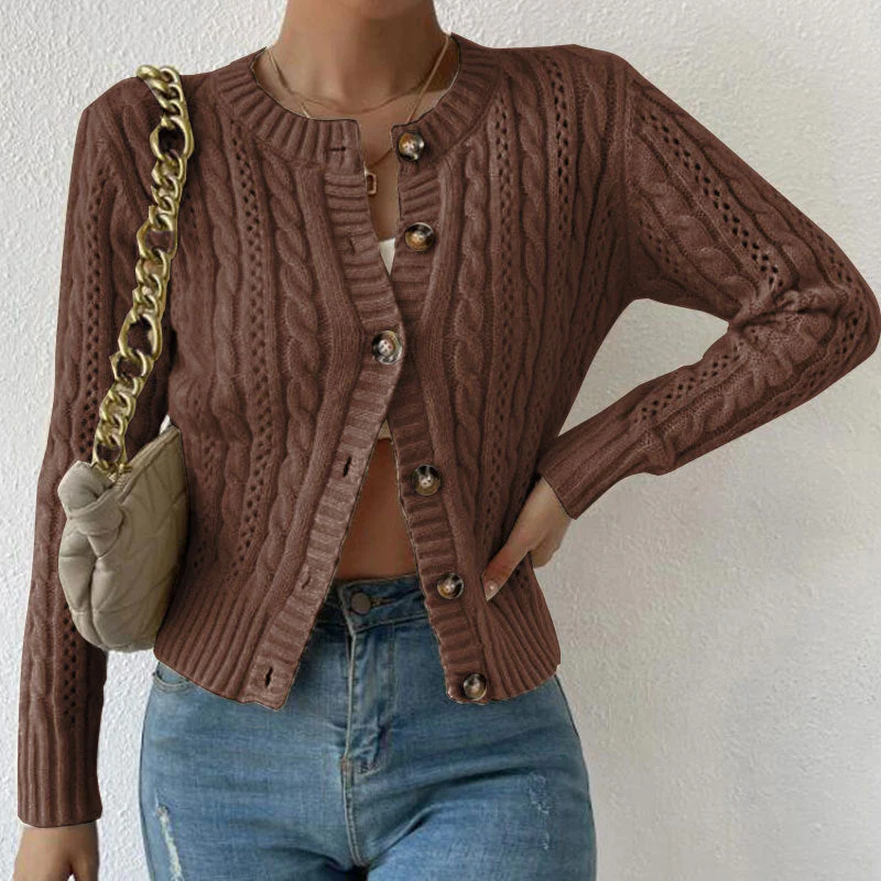 Strukturierte Strickjacke für Damen | Mit Knopfleiste - Image 3
