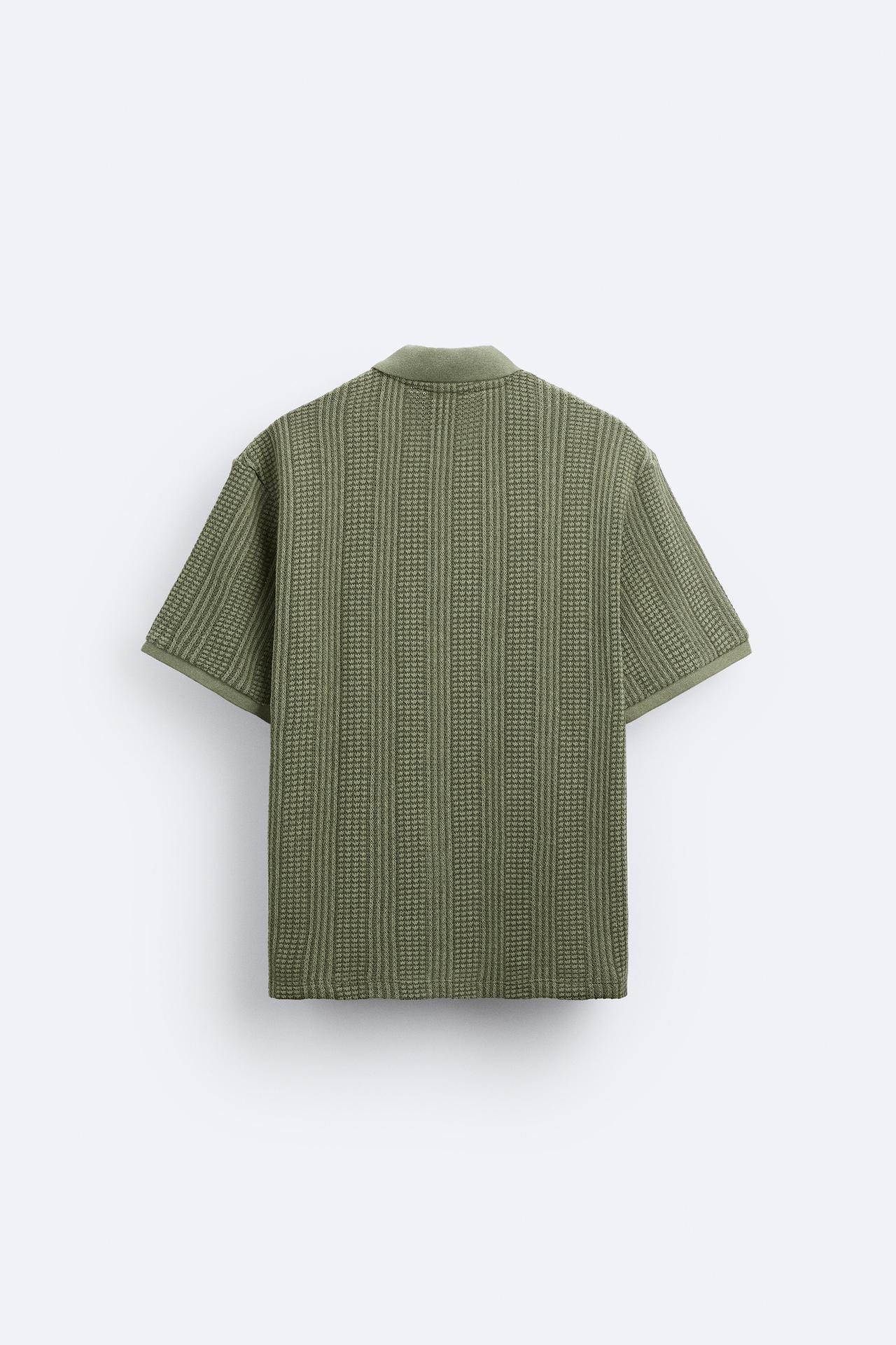 Strukturiertes Strick-Polo mit Reißverschluss - Image 7