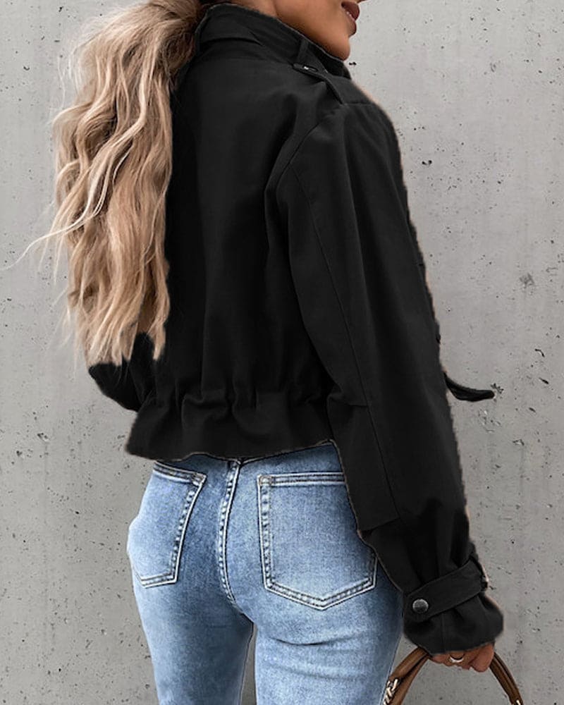 Stylische Beschnittene Übergangsjacke für Damen | mit Taschen - Image 4