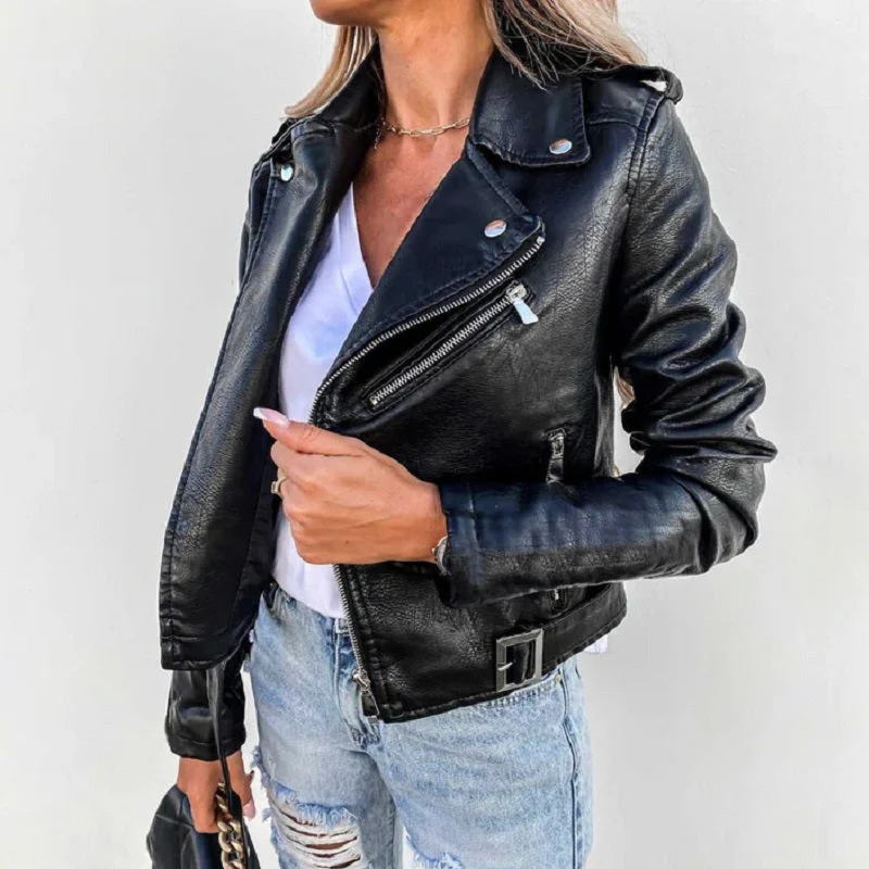 Stylische Bikerjacke für Damen | Reverskragen - Image 3