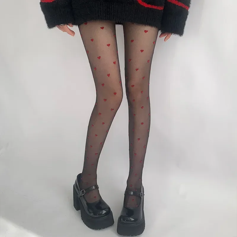 Stylische Damen-Strumpfhose im Herz- und Punkt-Stil - Image 8