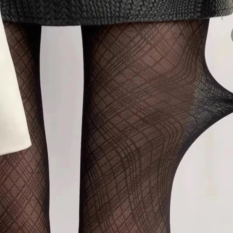 Stylische Schwarze Damenstrumpfhose | Rautenmuster - Image 2