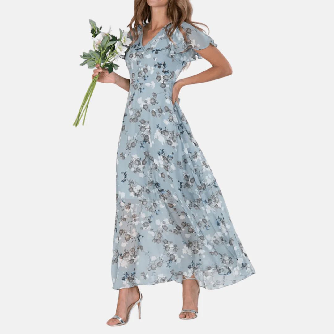 Susanna | Elegantes und fließendes Kleid in A-Linie mit Blumenmuster für Frauen - Image 2