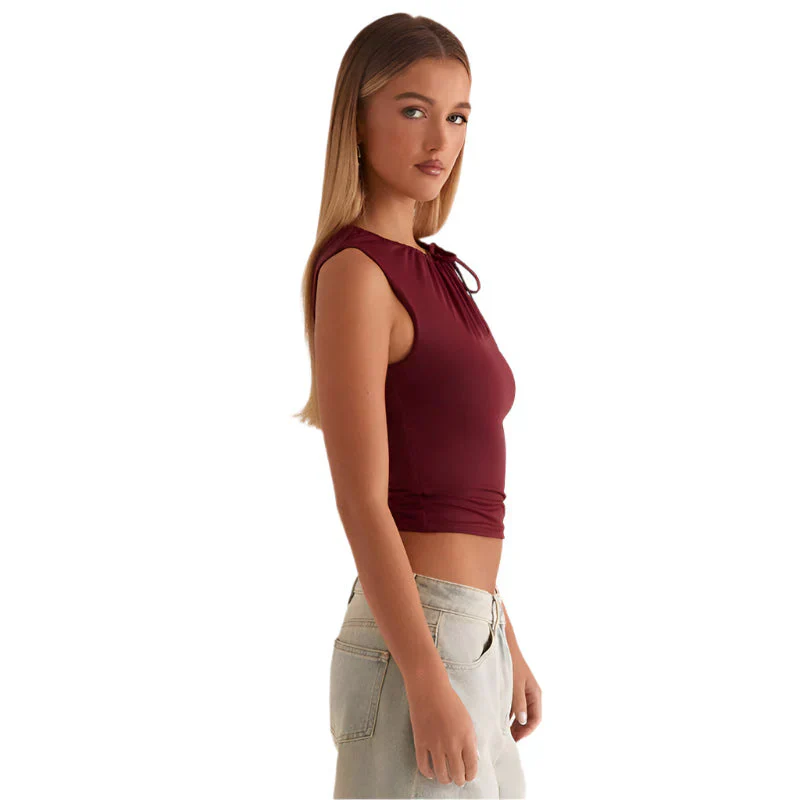 Suyana – Elegantes ärmelloses Top mit Knotendetail - Image 2