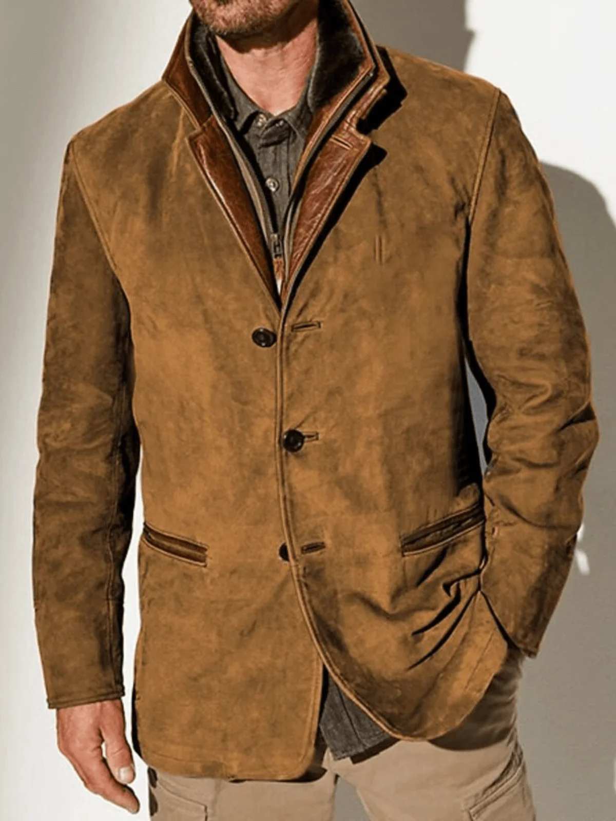 SVEN VINTAGE-WILDLEDERJACKE MIT DOPPELKRAGEN - Image 2