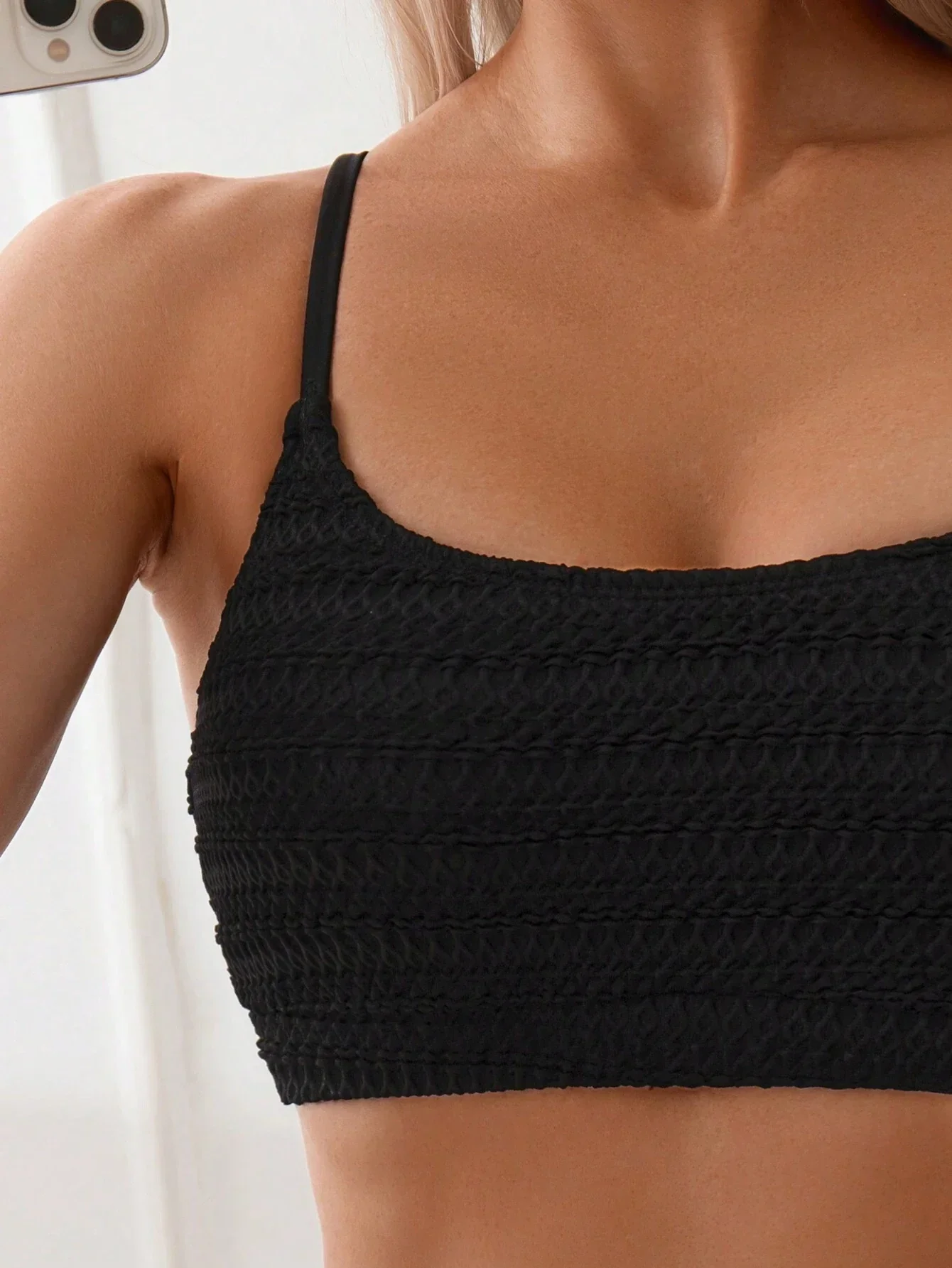 Swim Basics Damen Bikini Set, einfarbig und texturiert, perfekt für den Strand im Sommer - Image 2