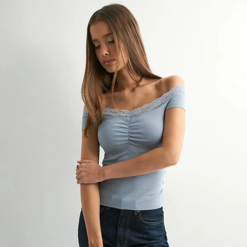 Syra | Top Entblößte Schultern mit Spitze - Image 4