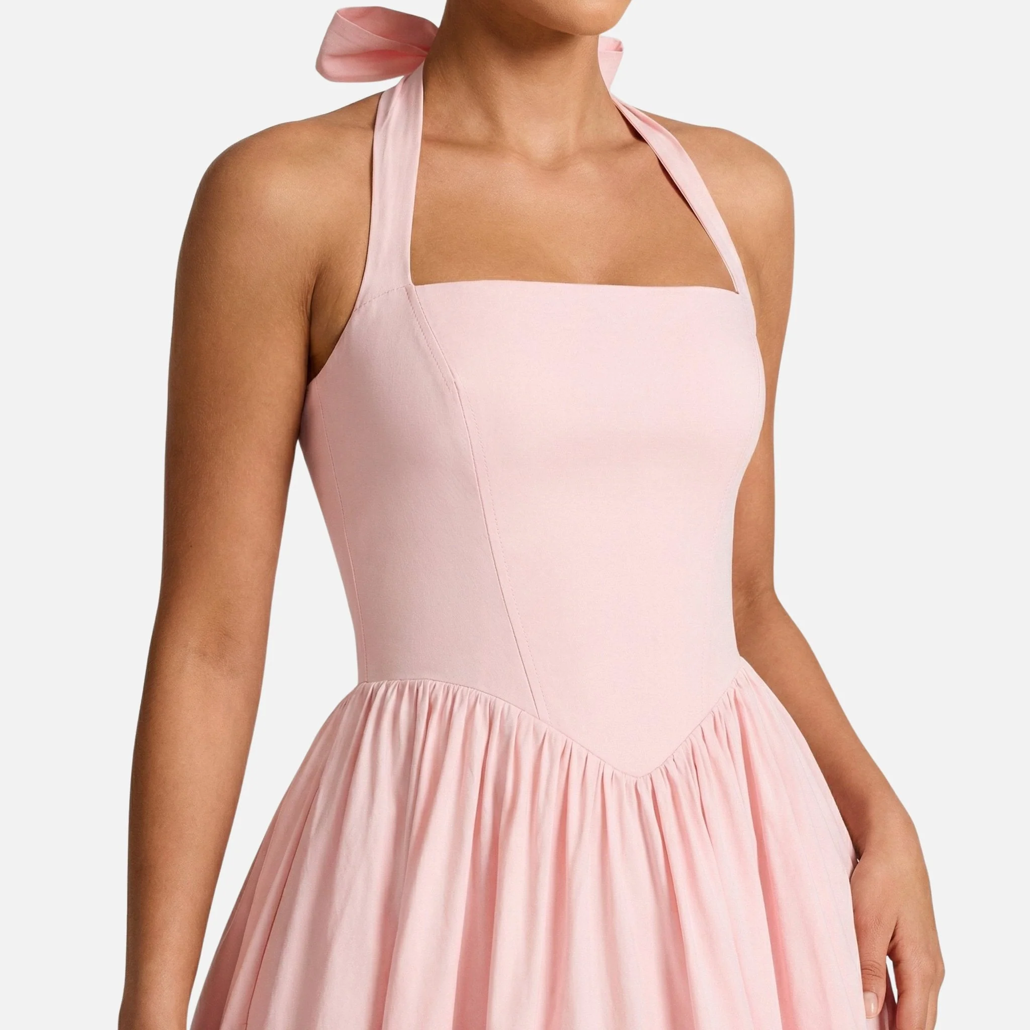Ursula | Damen Tailliertes Midi-Schwingkleid Neckholder – Fit & Flare Midi - Image 6