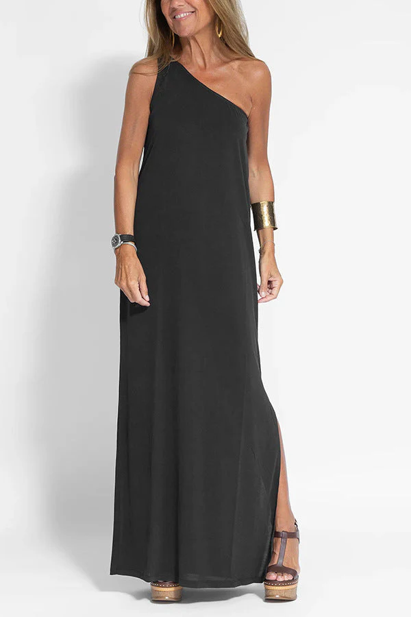 Tanja- Damen Maxikleid mit asymmetrischem Schnitt und Schlitz - Image 6