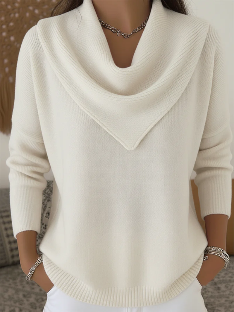 Tavelin - Soft-Touch-Pullover mit Wasserfallkragen - Image 3