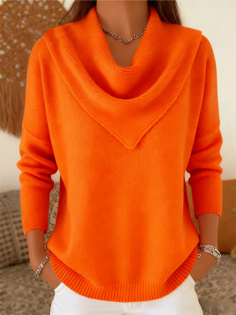 Tavelin - Soft-Touch-Pullover mit Wasserfallkragen - Image 5