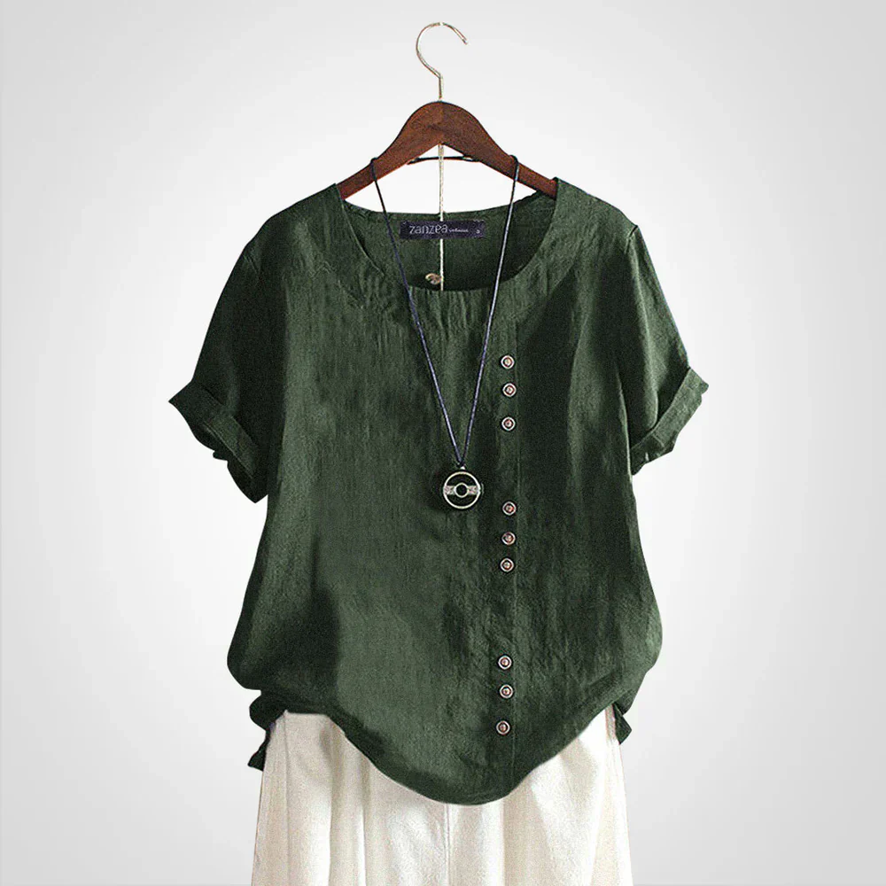Tavelyn – Vintage Leinenbluse mit Knopfleiste - Image 5