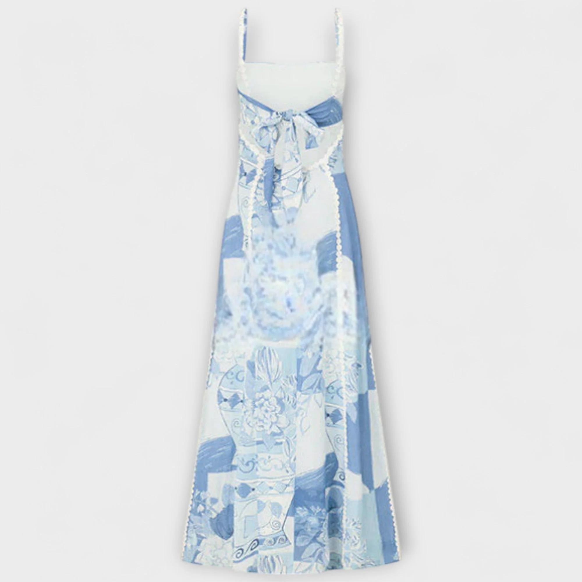 Terazza Ric Rac - Ausgestelltes Maxikleid mit Slip-Design aus Leinen - Image 5