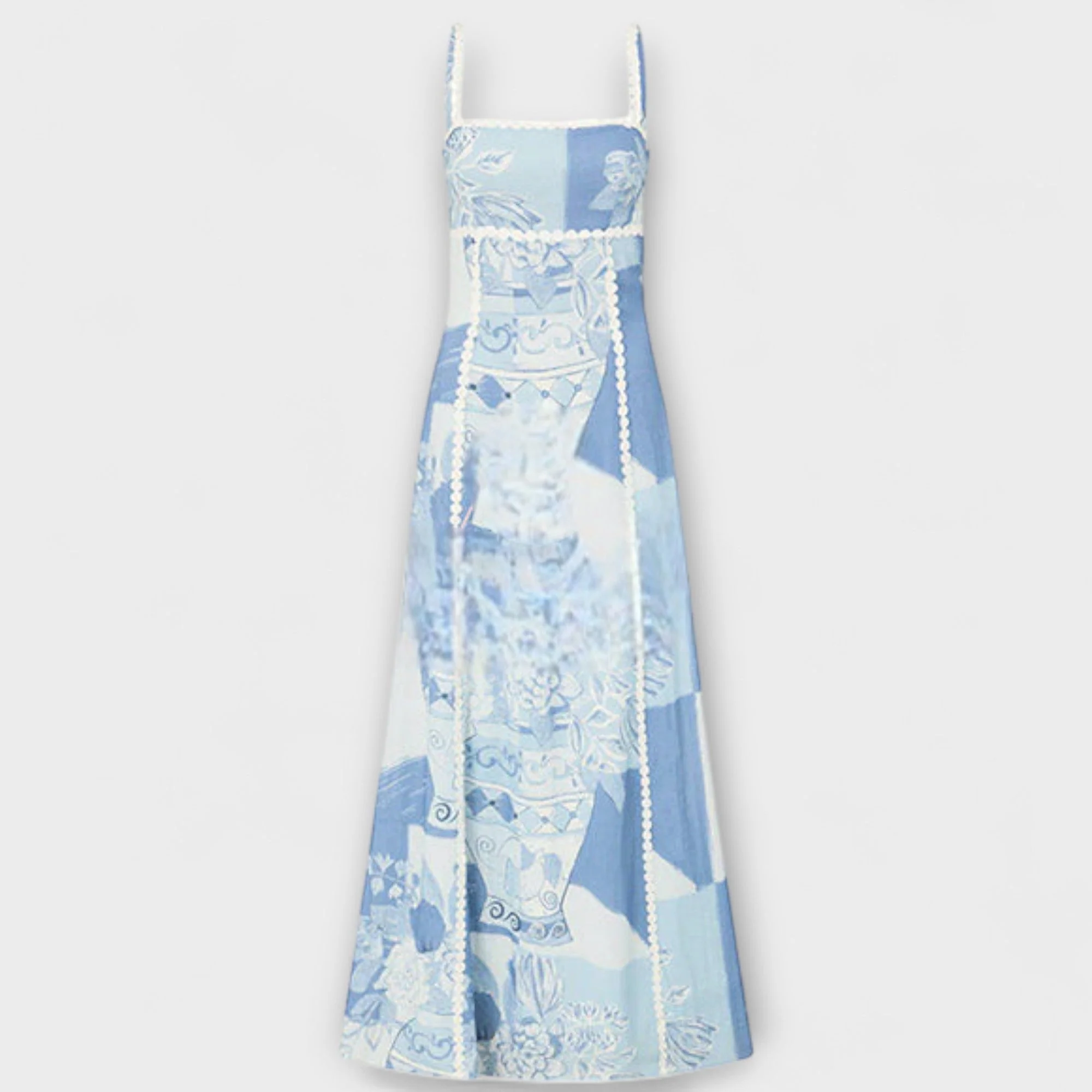 Terazza Ric Rac - Ausgestelltes Maxikleid mit Slip-Design aus Leinen - Image 6