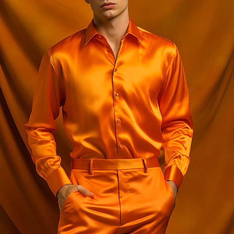 Terrence- Herren Satinhemd mit Glanzfinish und Slim Fit - Image 5