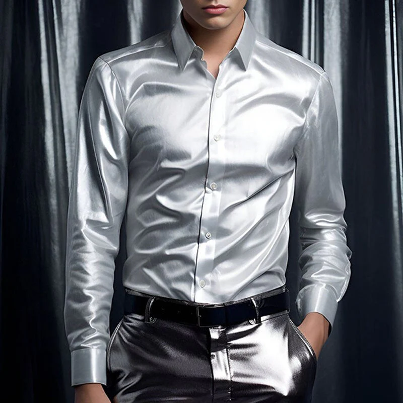 Terrence- Herren Satinhemd mit Glanzfinish und Slim Fit - Image 7