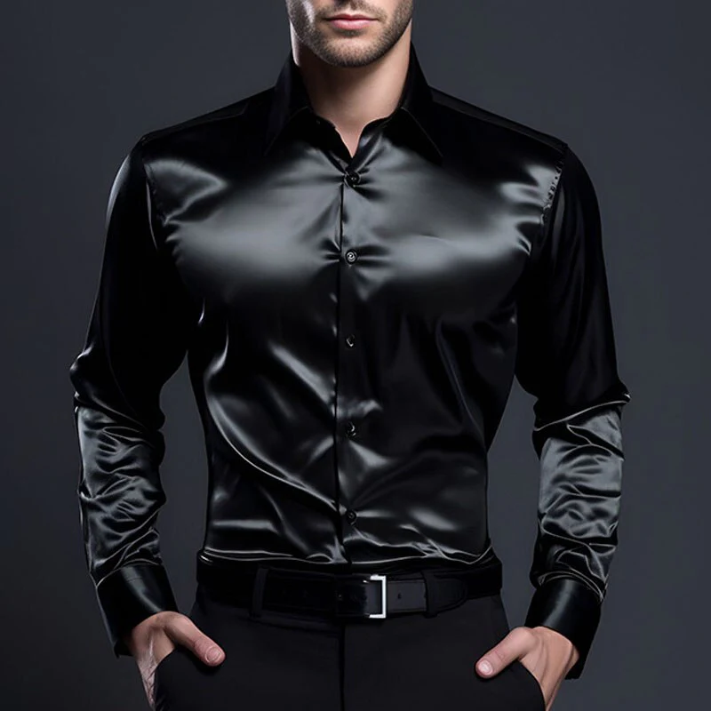 Terrence- Herren Satinhemd mit Glanzfinish und Slim Fit - Image 9