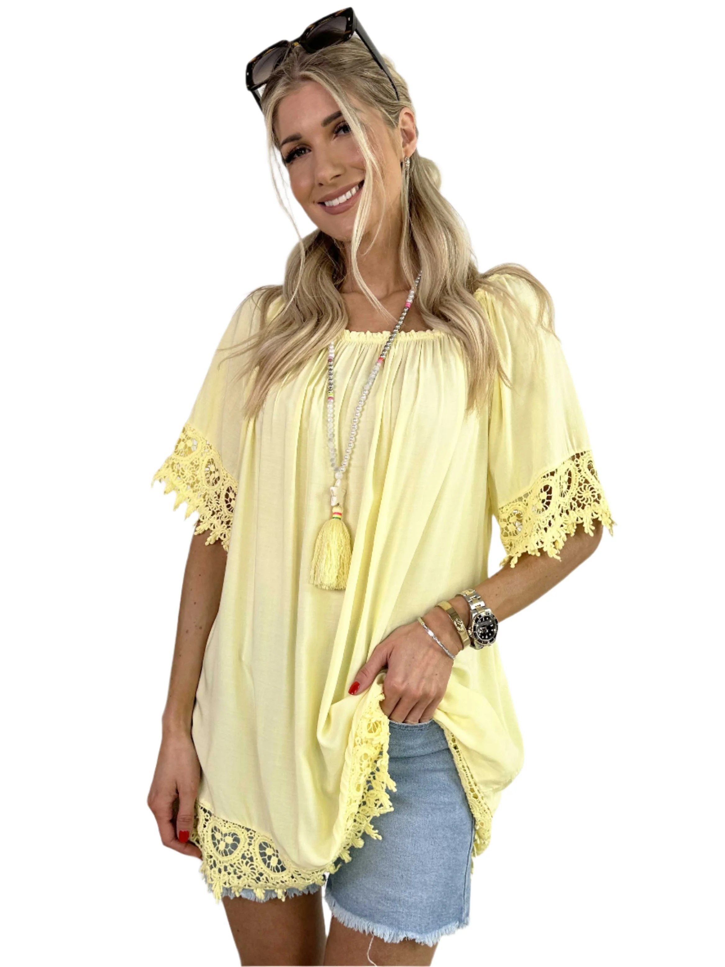 Terry - Feminines Tunika-Top mit Spitzenbesatz - Image 3