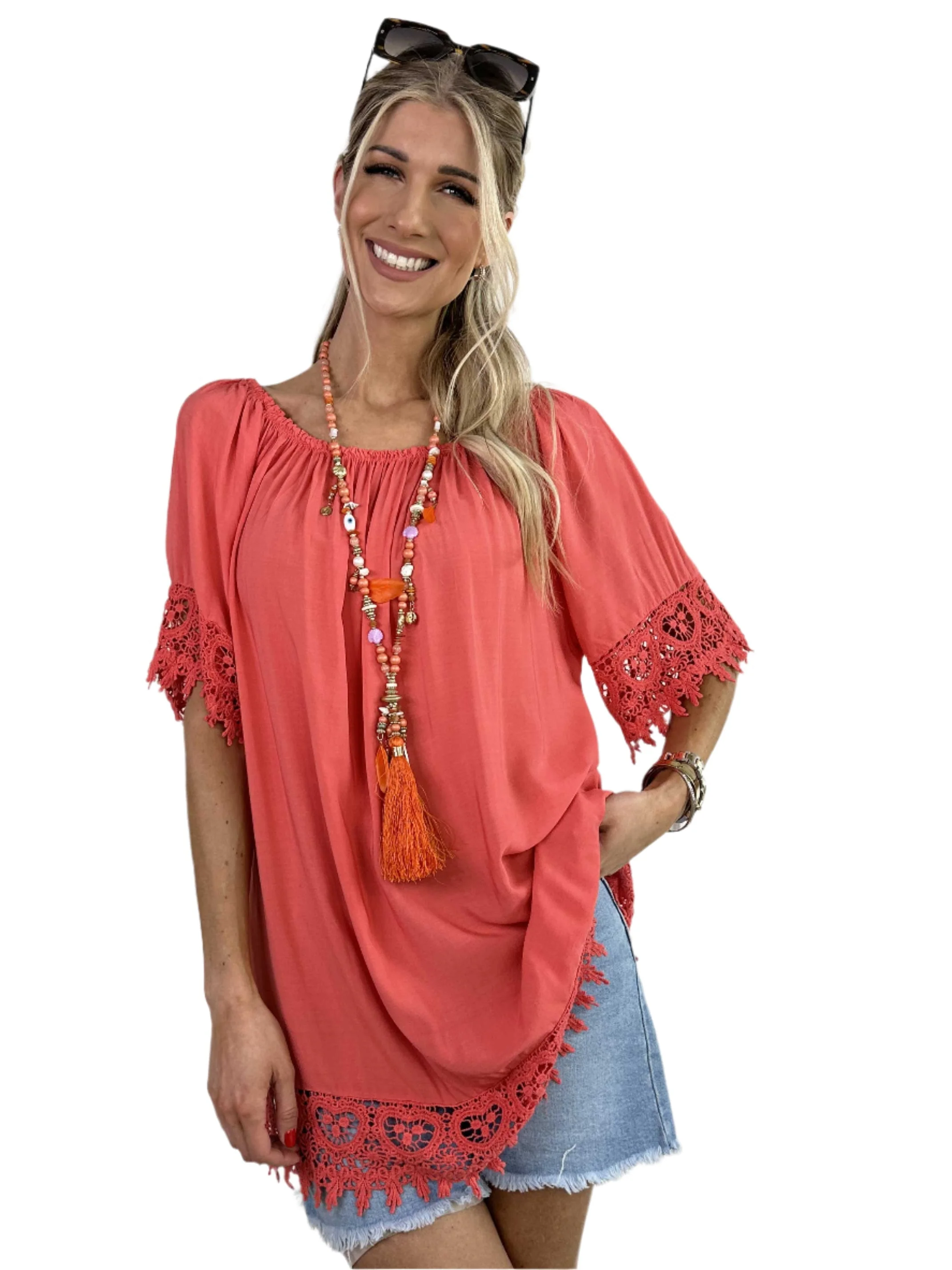 Terry - Feminines Tunika-Top mit Spitzenbesatz - Image 4