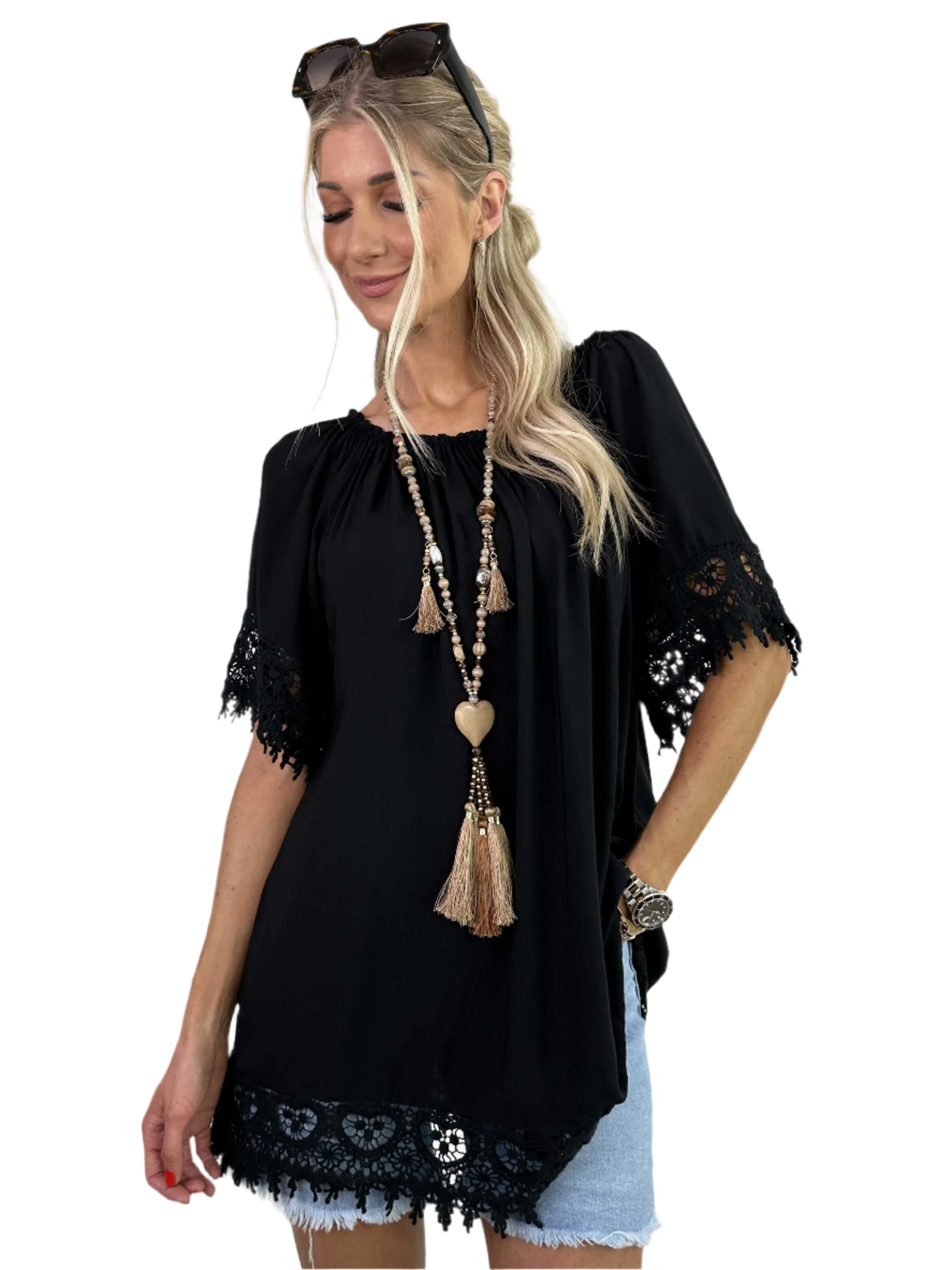 Terry - Feminines Tunika-Top mit Spitzenbesatz - Image 5