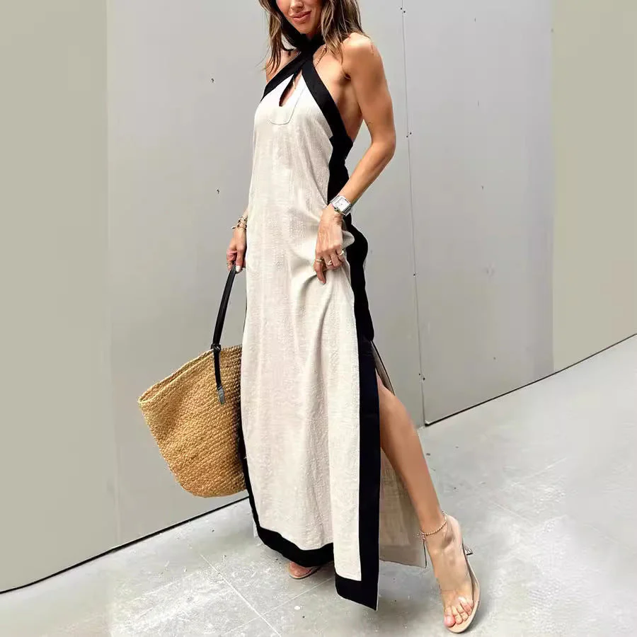 Tess- Damen Maxikleid mit Cross Over Trägern - Image 2