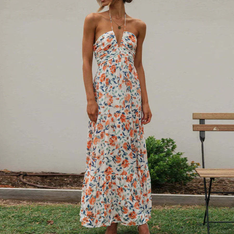Tessindra – Neckholder-Maxikleid mit Blumenmuster - Image 4