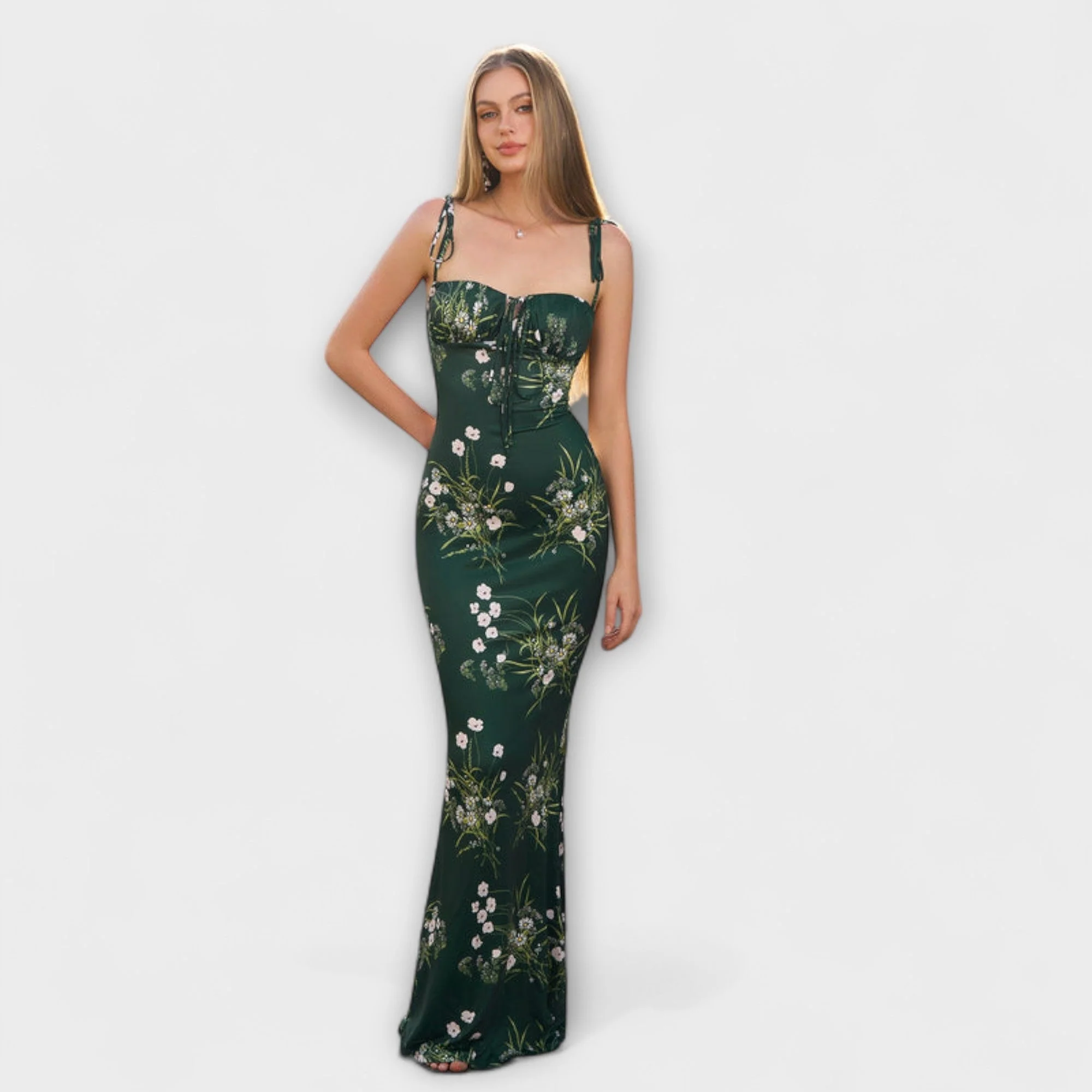 Thalia - Floral Print Prom Dress mit gebundenen Schulterträgern - Image 14