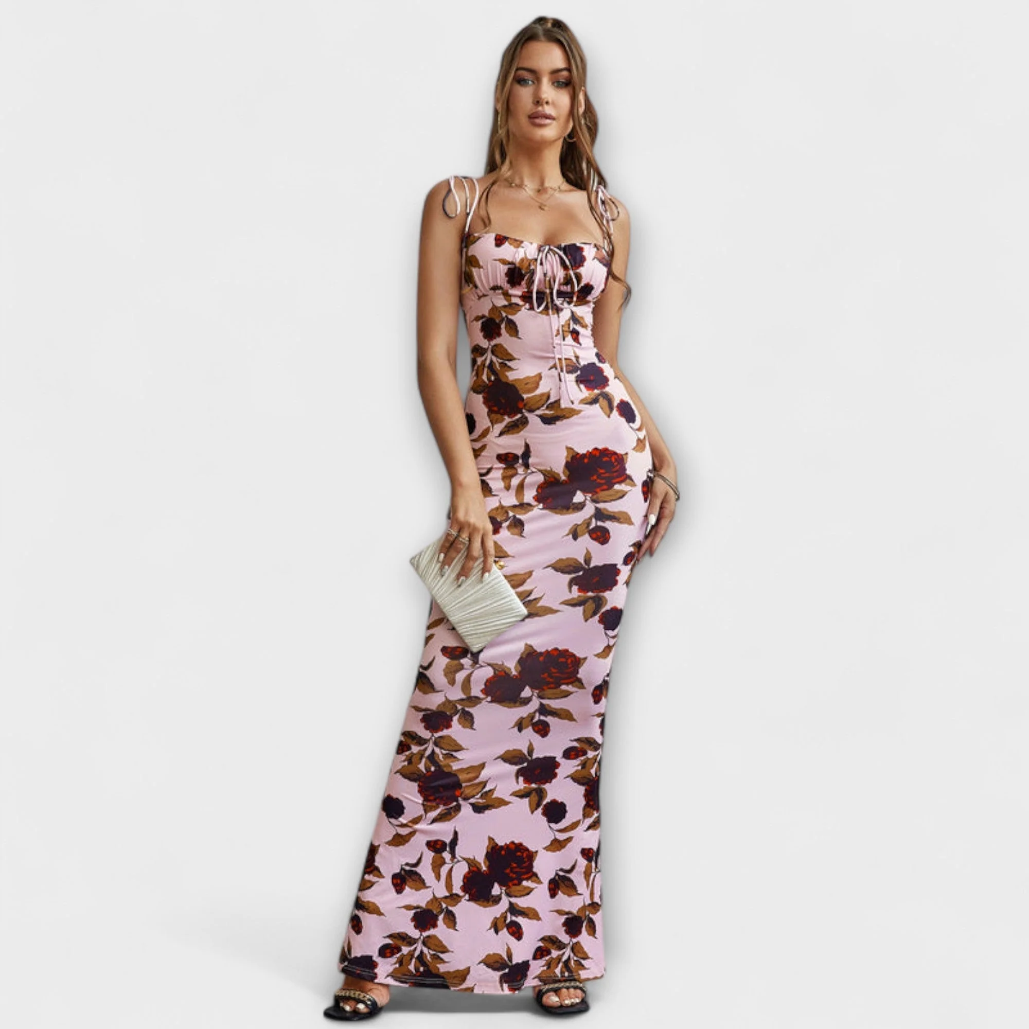 Thalia - Floral Print Prom Dress mit gebundenen Schulterträgern - Image 30