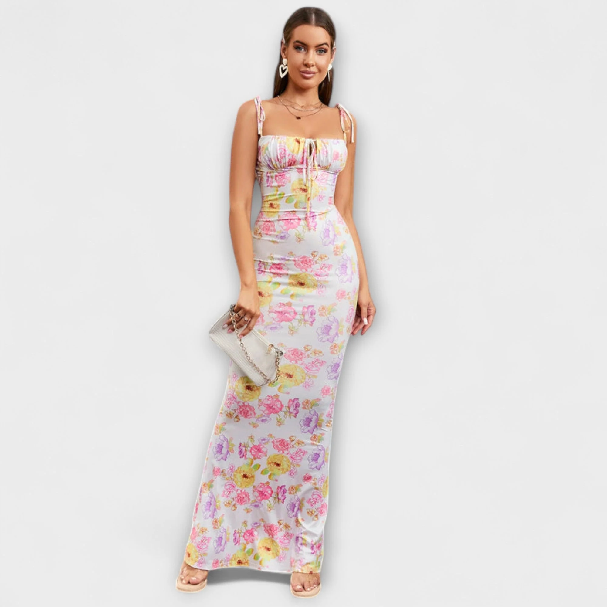 Thalia - Floral Print Prom Dress mit gebundenen Schulterträgern - Image 32