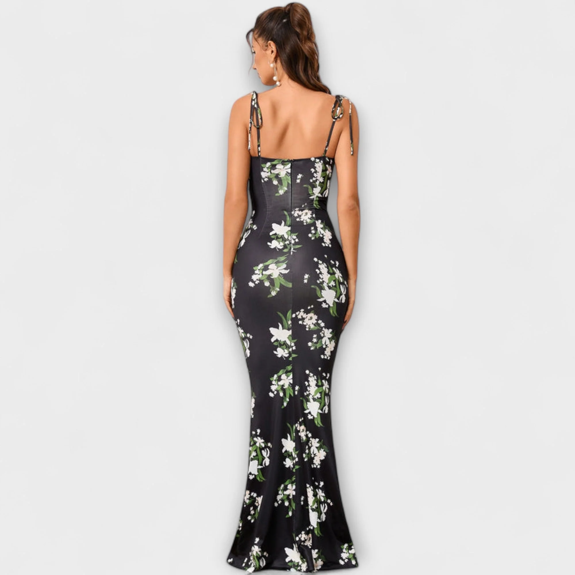 Thalia - Floral Print Prom Dress mit gebundenen Schulterträgern - Image 9
