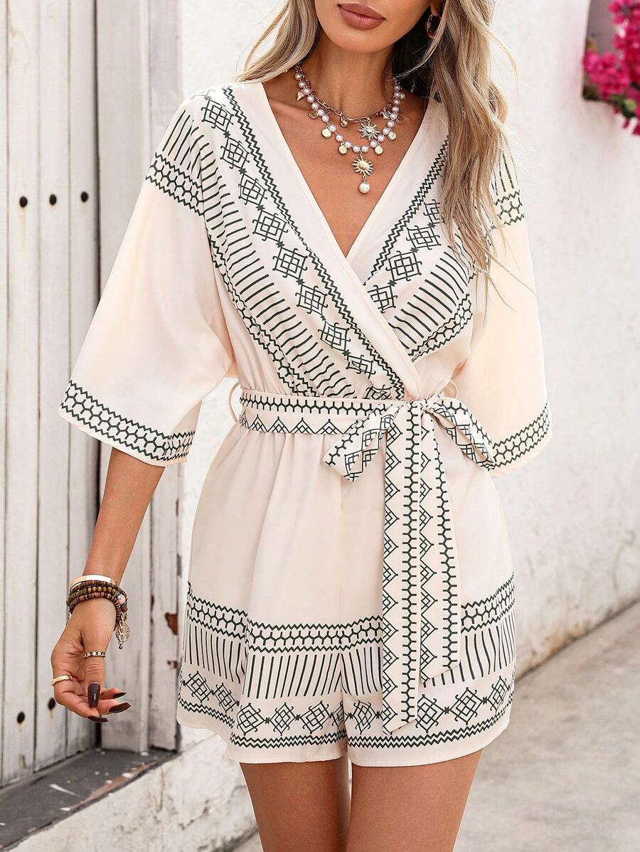 Thalia – Wickel Jumpsuit Damen Mit Blumenspitze Für Urlaub - Image 3