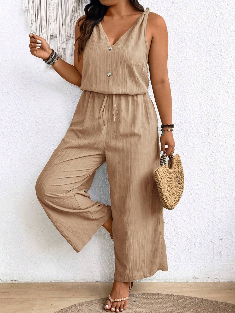 Theresa – Große Größen Jumpsuit Mit Schleife Und V-Ausschnitt - Image 4