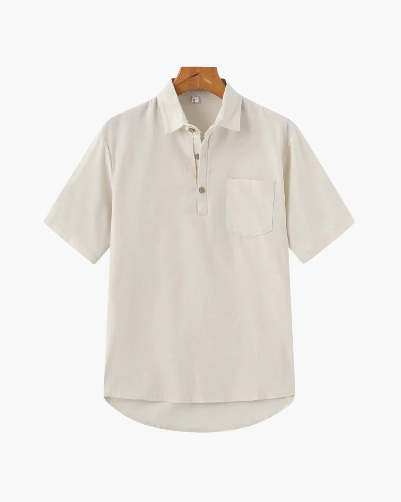 Thiago | Sommer Herren Poloshirt aus Leinen mit Brusttasche - Image 6