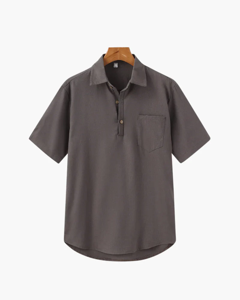 Thiago | Sommer Herren Poloshirt aus Leinen mit Brusttasche - Image 8