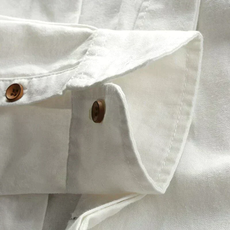 Thomas – Herren Stehkragenhemd Mit Knopfleiste - Image 2