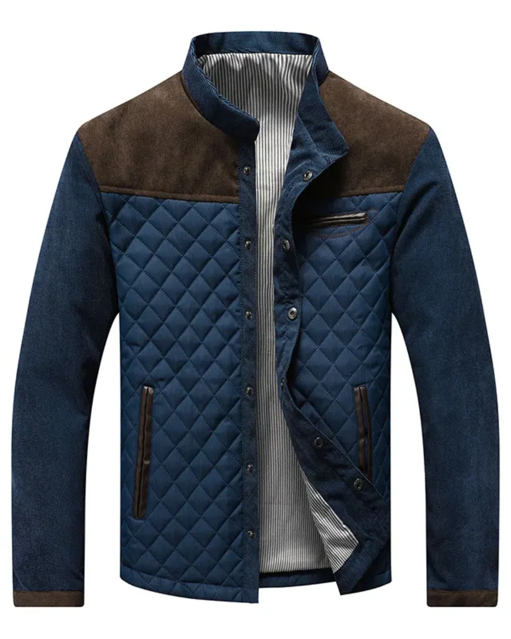 Thomas – Strukturierte Stepp Herren Übergangsjacke mit Stehkragen - Image 3