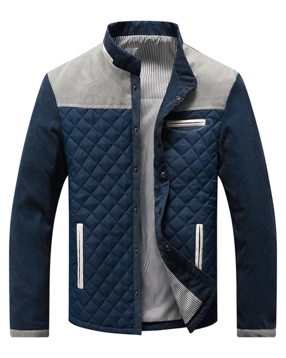 Thomas – Strukturierte Stepp Herren Übergangsjacke mit Stehkragen - Image 4
