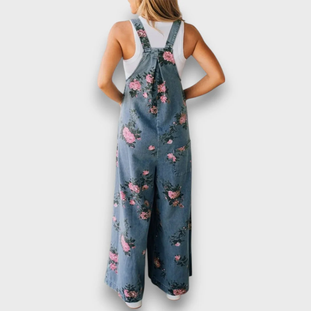Tivola – Weit geschnittener Blumen-Denim-Overall - Image 2