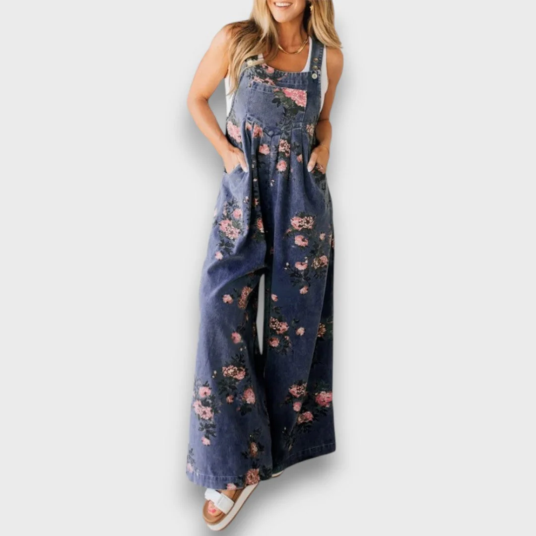 Tivola – Weit geschnittener Blumen-Denim-Overall - Image 3